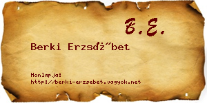Berki Erzsébet névjegykártya